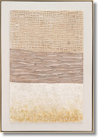 ''Desert Gold Luxe Texture'' 3D Canvas in Frame