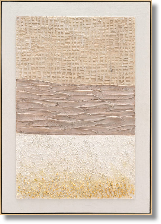 ''Desert Gold Luxe Texture'' 3D Canvas in Frame