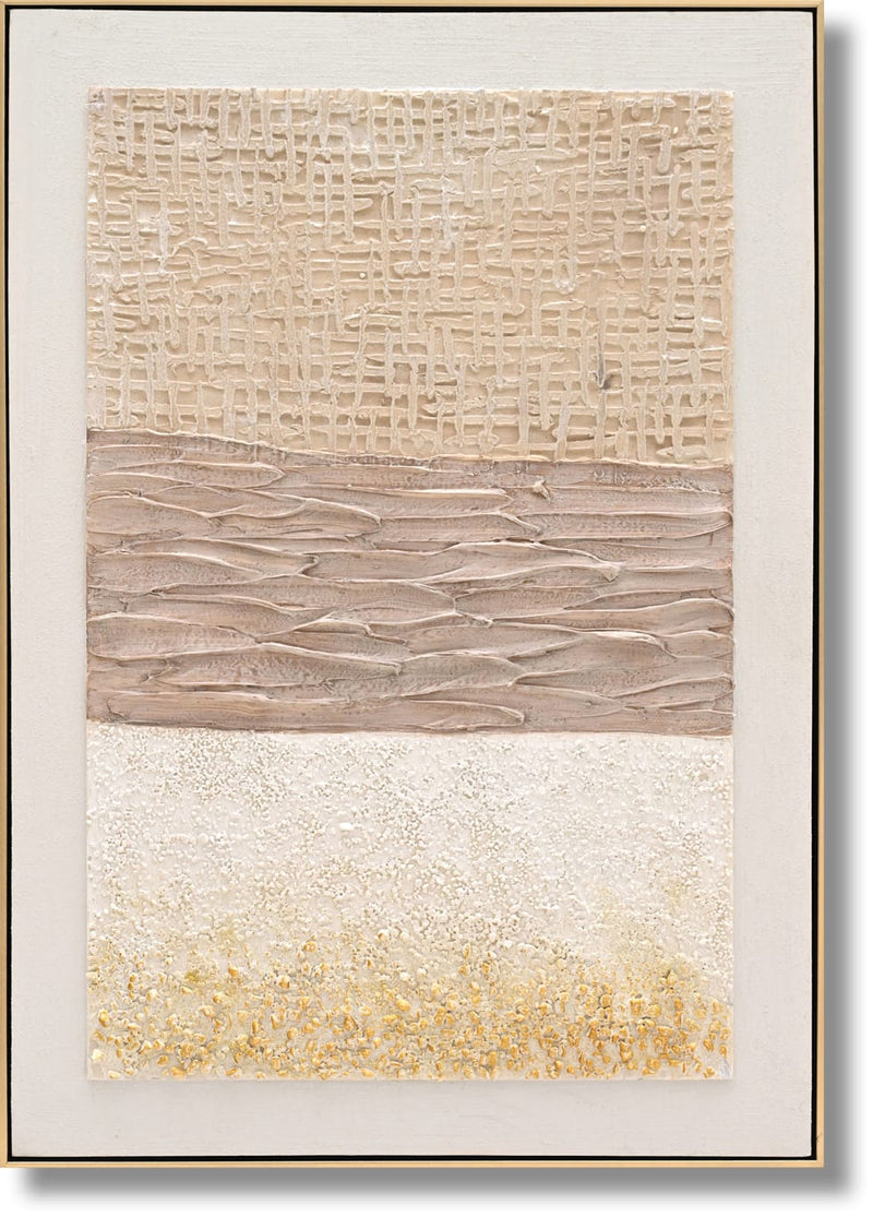 ''Desert Gold Luxe Texture'' 3D Canvas in Frame