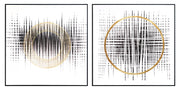 ''Gilded Harmonics Geometric Set'' Hand-painted Canvas in Frame (set)