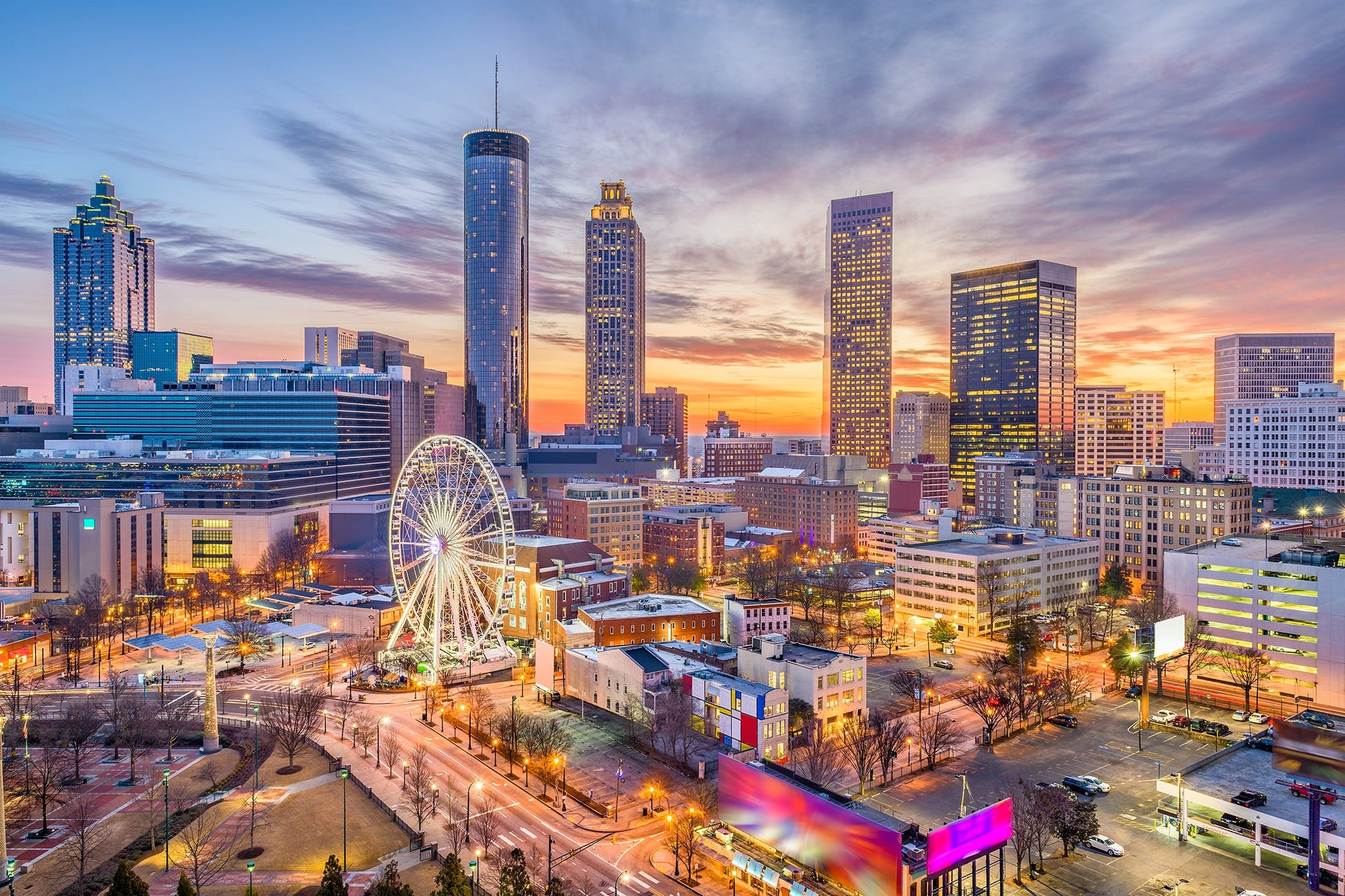 ''Atlanta Skyline'' Tempered Glass