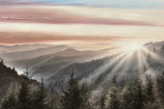 ''Foggy Horizons'' Hand-painted Wrapped Canvas