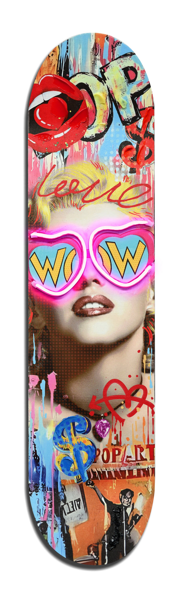 ''Marilyn Neon Skateboard'' LED Neon on Hand-painted Board