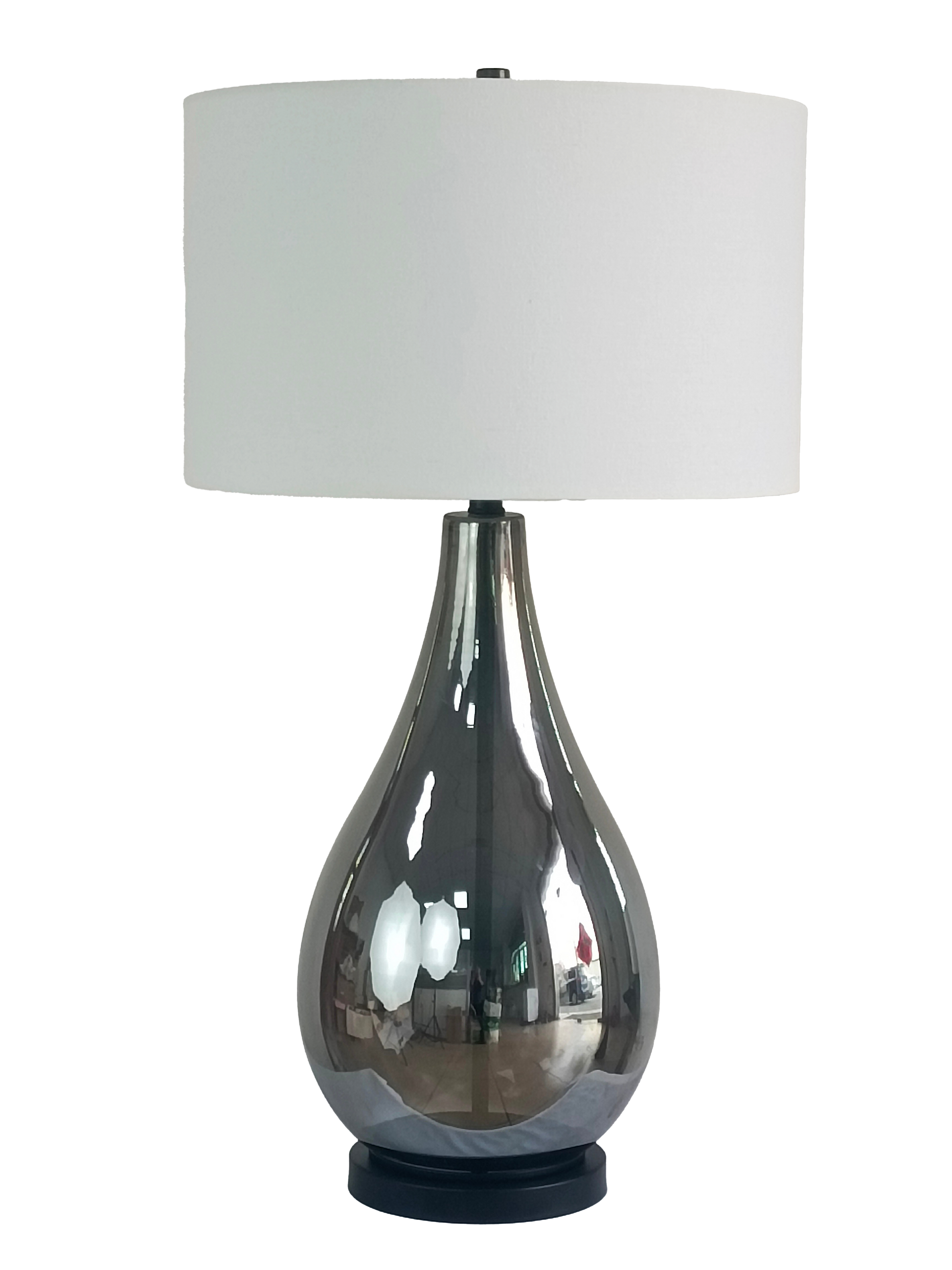 Smoke Pearl Essence Glass & Metal Table Lamp (Case Pack 2)