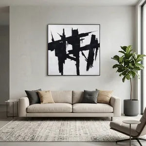 70X70" Mikun Blk/Wht Wall Art