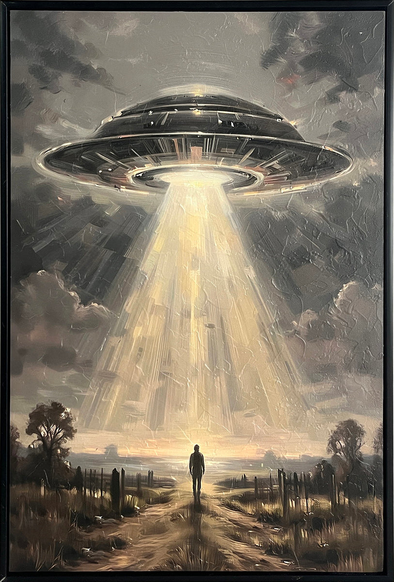 Celestial Arrival Textured Canvas in Frame