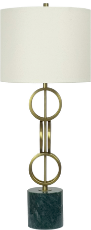 Marble Harmony Metal Table Lamp on Marble Base (Case Pack 2)