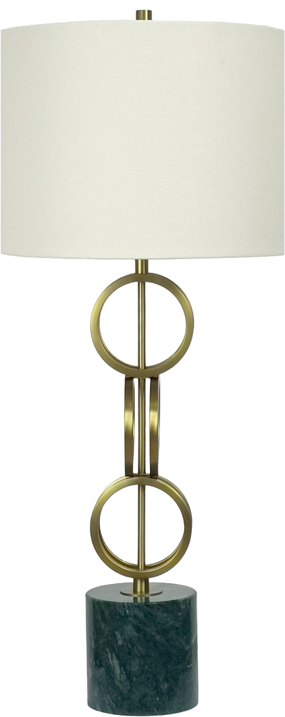 Marble Harmony Metal Table Lamp on Marble Base (Case Pack 2)
