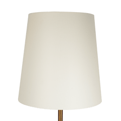 Celestial Modern Floor Lamp with Brass Accent Table with Large White Shade