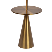 Celestial Modern Floor Lamp with Brass Accent Table with Large White Shade
