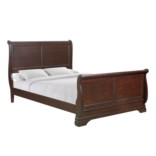 Chateau Queen Sleigh Bed in Classic Cherry Finish
