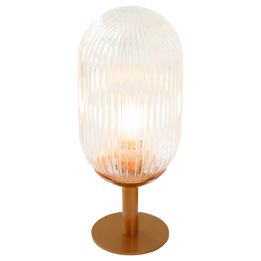 Clario Bronze Clear Glass Table Lamp