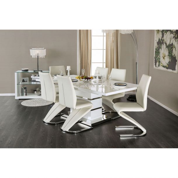 Midvale White/Chrome Side Chair