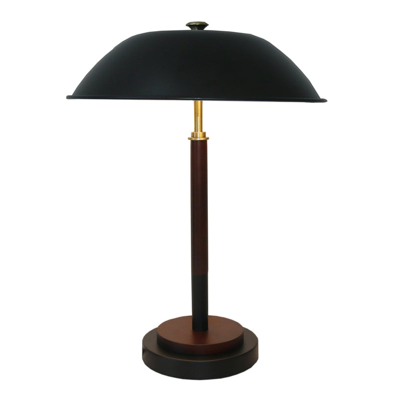 Cosmiclume Black Umbrella Shaped Table Lamp - Walnut - Bronze