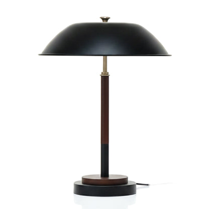 Lámpara de mesa Cosmiclume con forma de paraguas negro - Nogal - Bronce