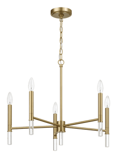 Candelabro de cinco luces de latón dorado con luz de vela, 61 cm de ancho x 45 cm de alto