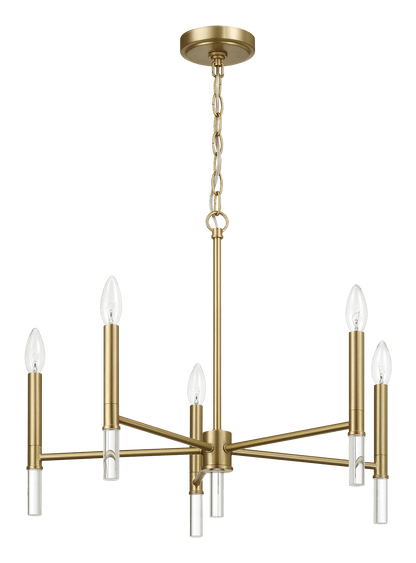 Candelabro de cinco luces de latón dorado con luz de vela, 61 cm de ancho x 45 cm de alto