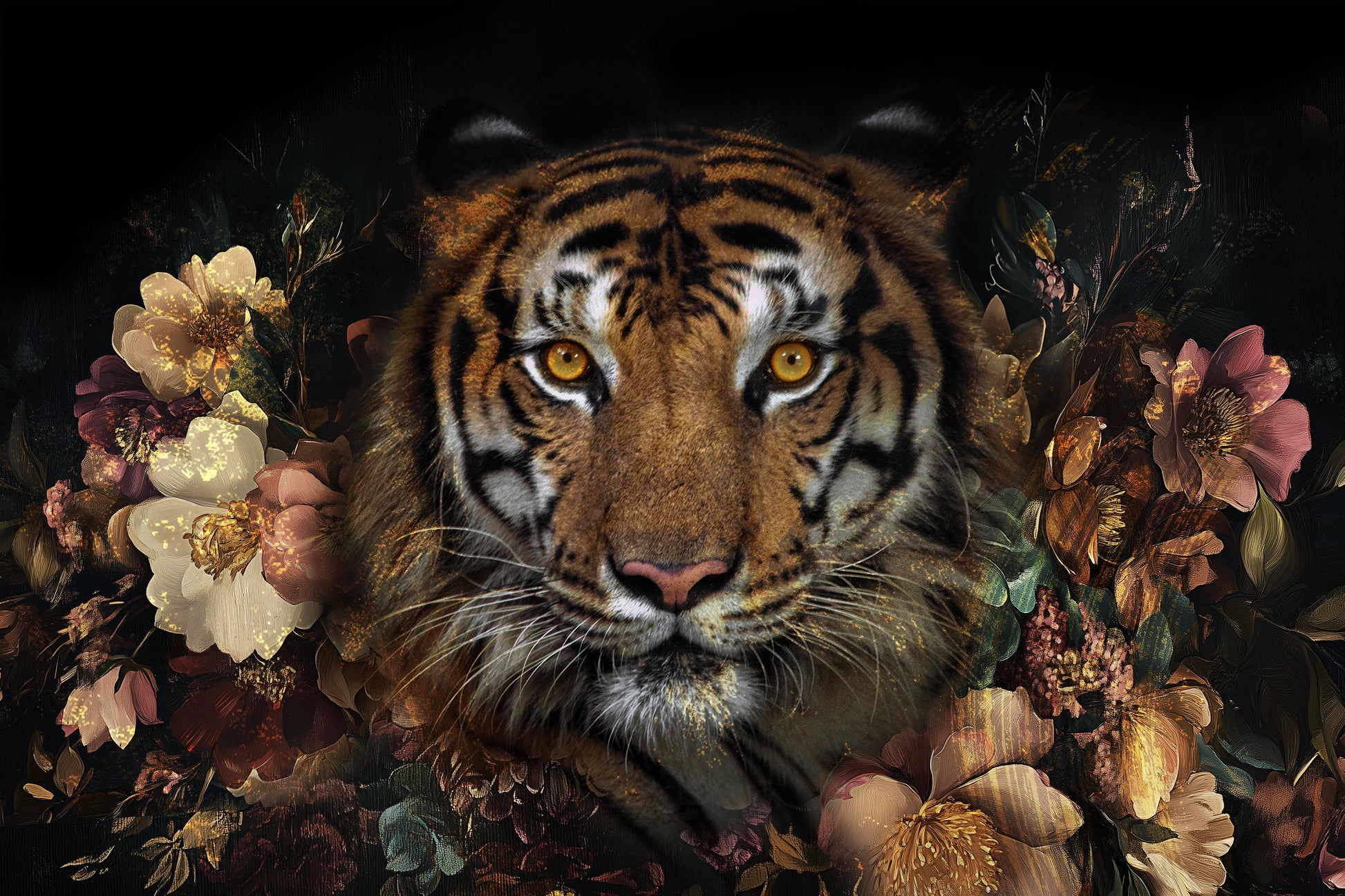 ''Floral Tiger'' Tempered Glass