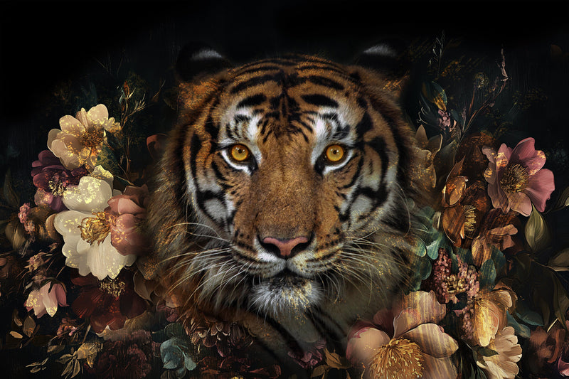 ''Floral Tiger'' Tempered Glass