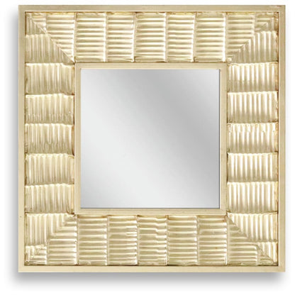 ''Textured Gold Frame Wall Mirror'' Metal Wall Art