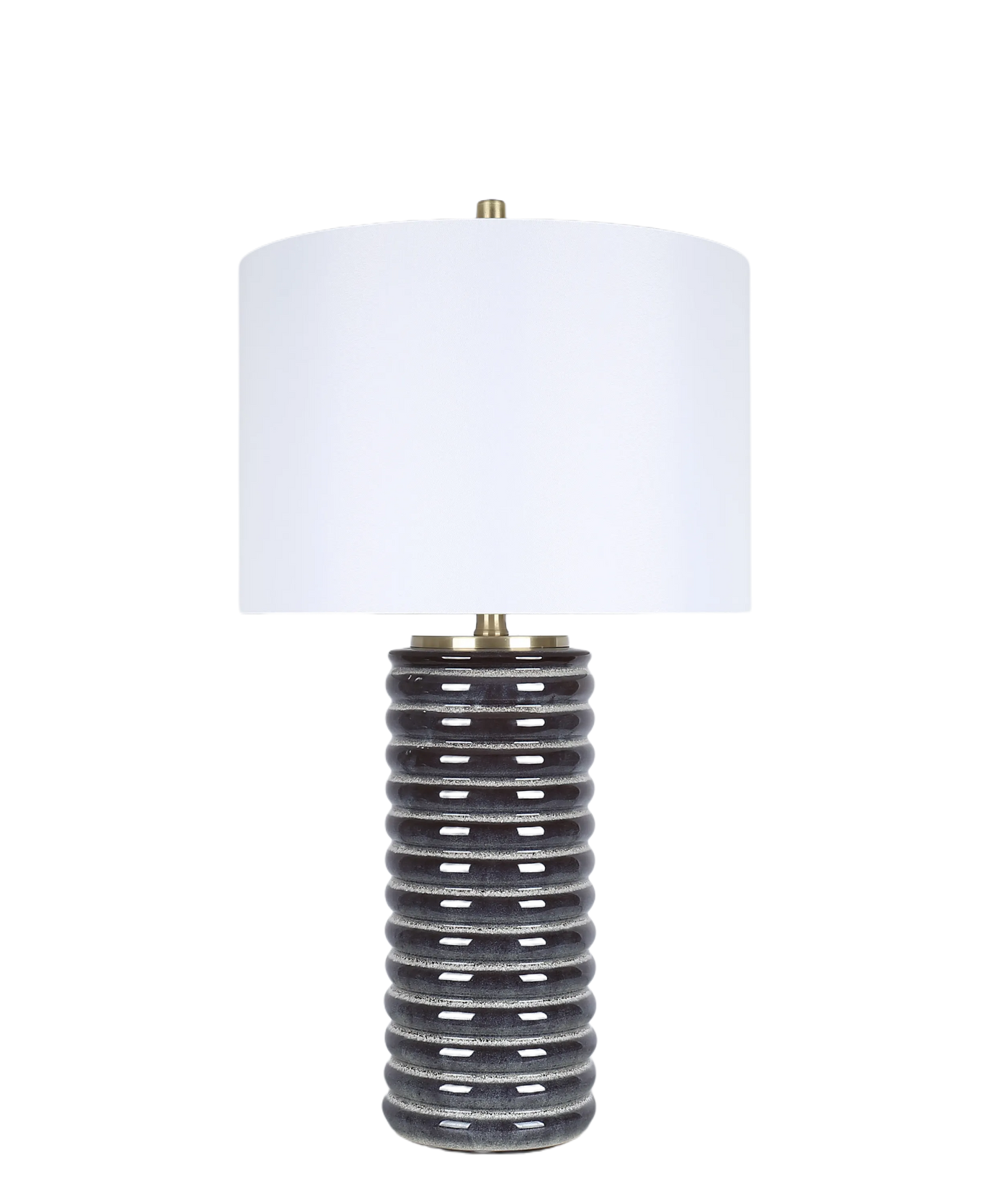 Ripple Charcoal Ribbed Ceramic Table Lamp (Case Pack 2)