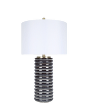 Ripple Charcoal Ribbed Ceramic Table Lamp (Case Pack 2)