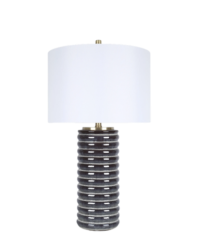 Ripple Charcoal Ribbed Ceramic Table Lamp (Case Pack 2)