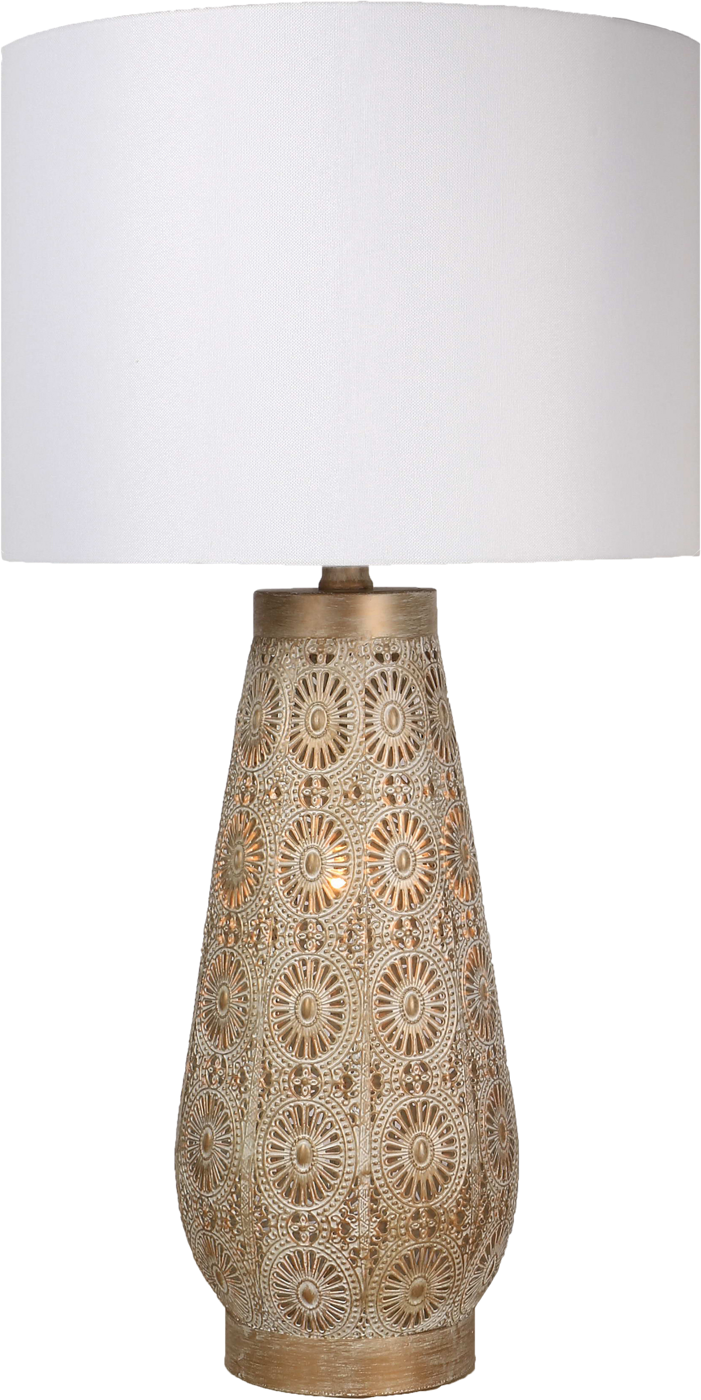 Celestial Carve Laser Cut Metal Table Lamp with Night Light (Case Pack 2)