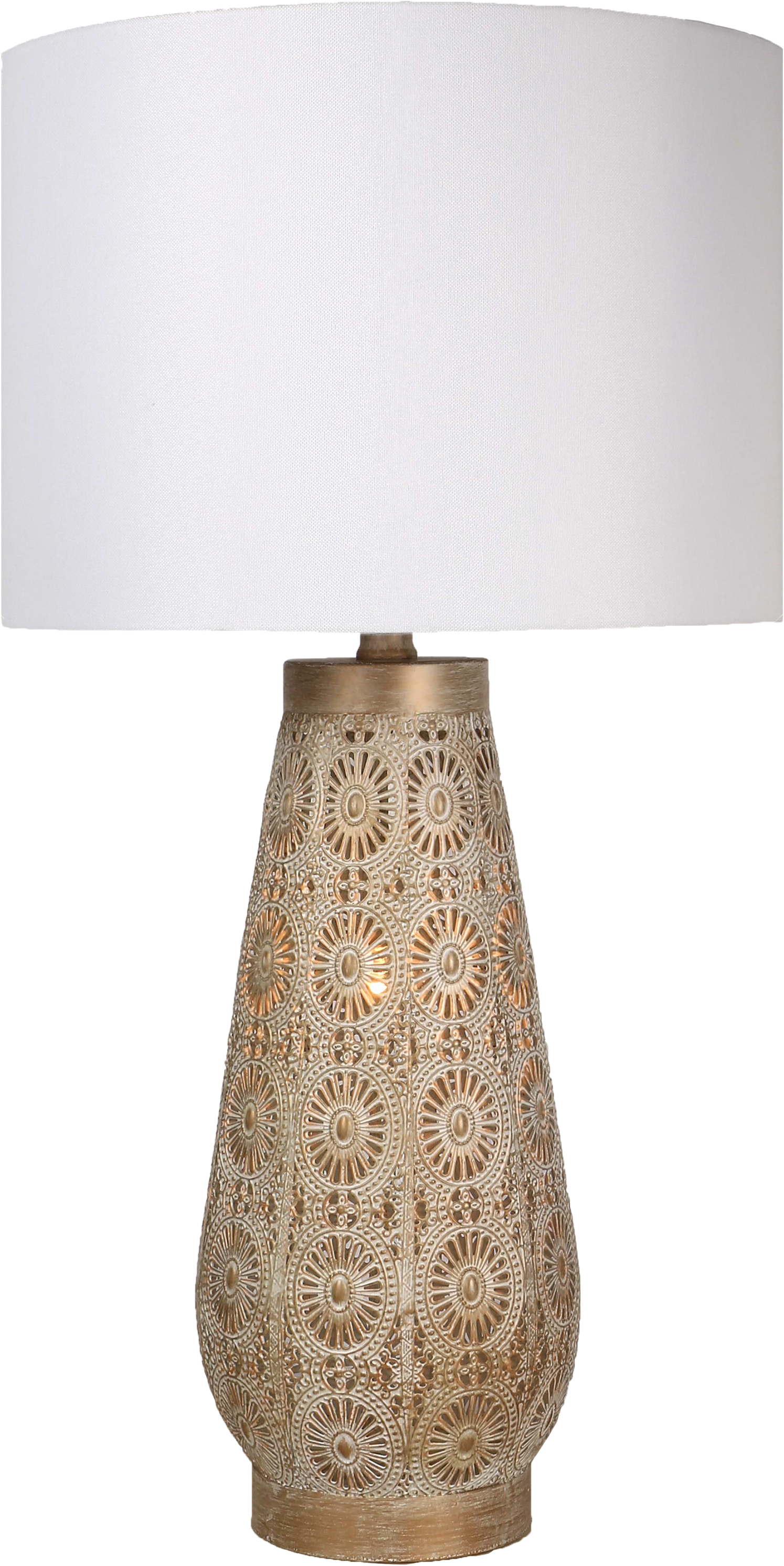 Celestial Carve Laser Cut Metal Table Lamp with Night Light (Case Pack 2)