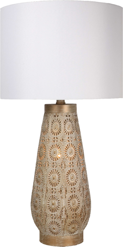 Celestial Carve Laser Cut Metal Table Lamp with Night Light (Case Pack 2)