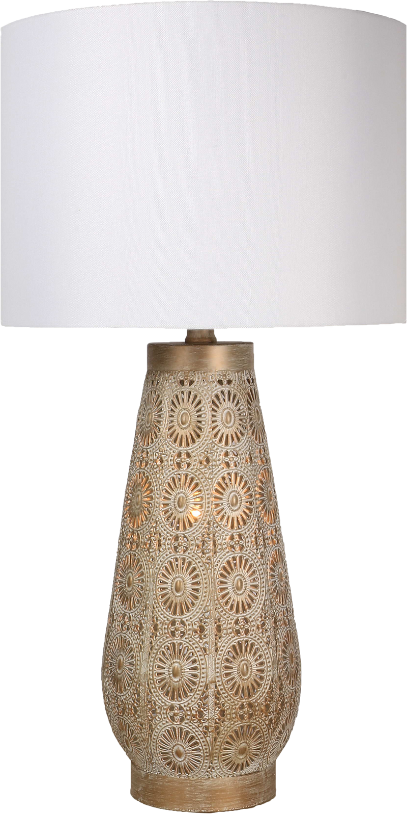 Celestial Carve Laser Cut Metal Table Lamp with Night Light (Case Pack 2)