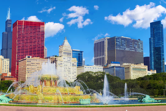 ''Chicago Skyline'' Tempered Glass