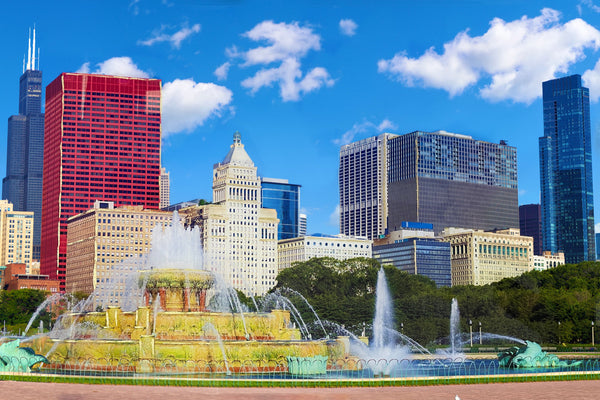 ''Chicago Skyline'' Tempered Glass