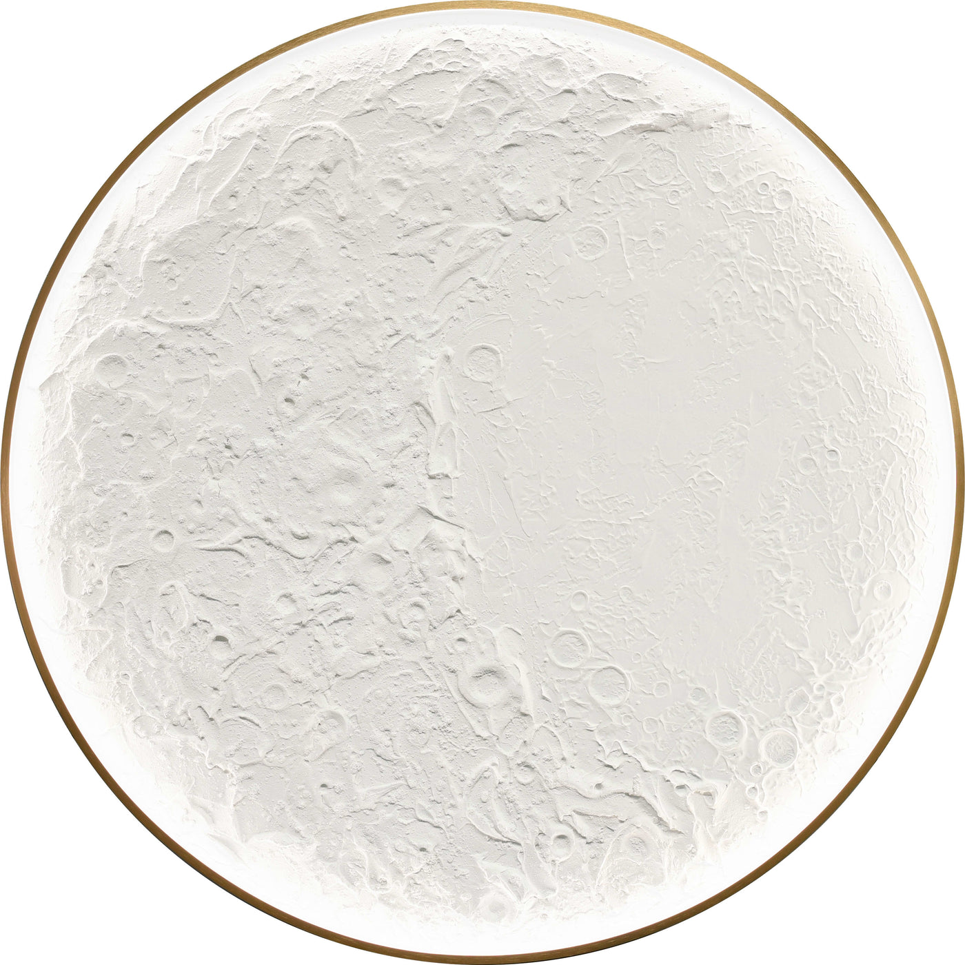 Lunar Relief Hand-Painted LED Canvas in Frame