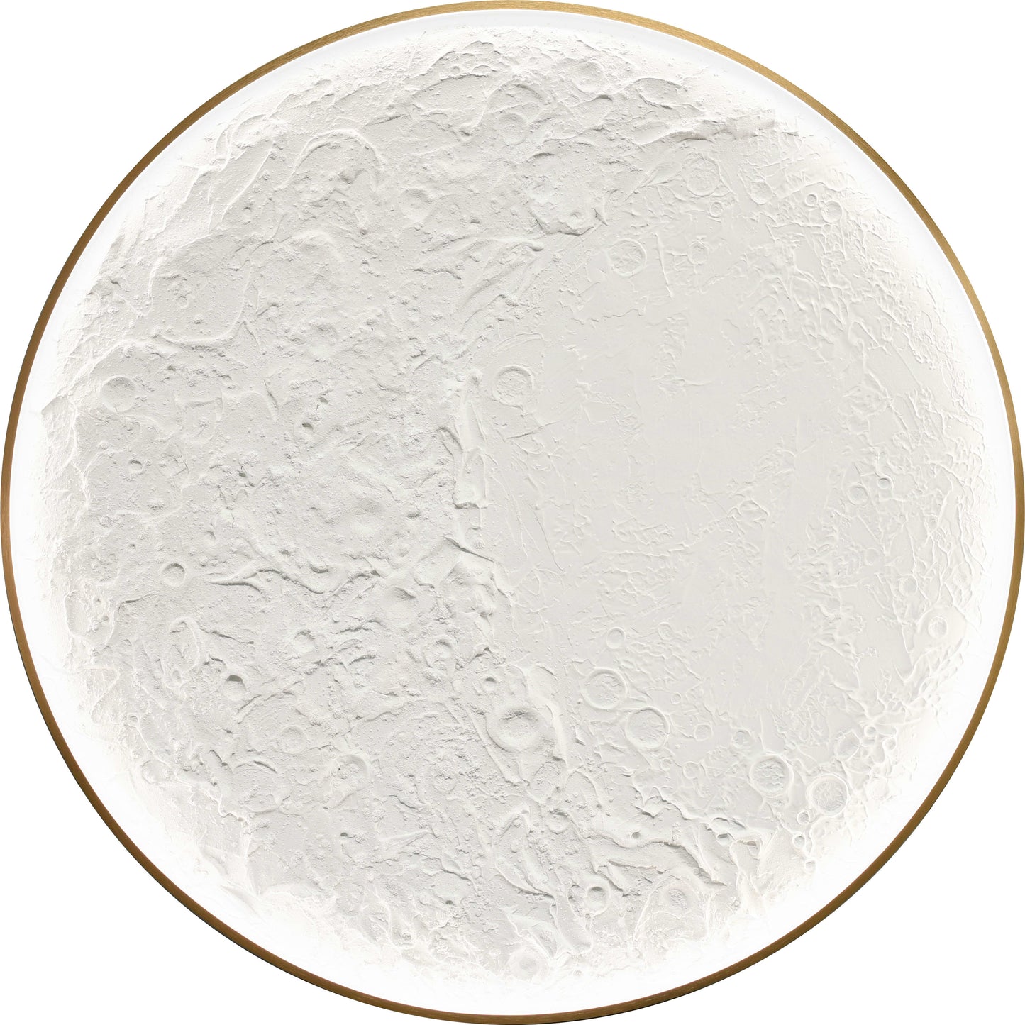 Lunar Relief Hand-Painted LED Canvas in Frame