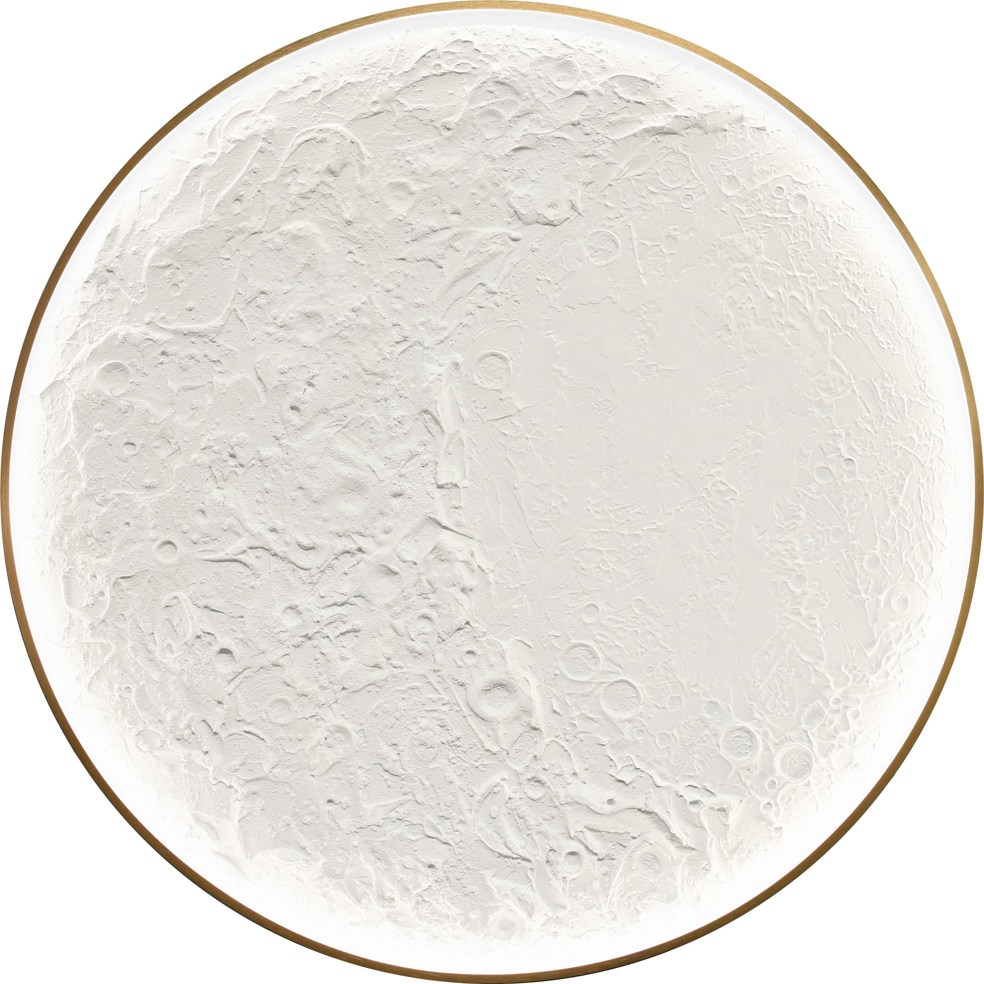Lunar Relief Hand-Painted LED Canvas in Frame