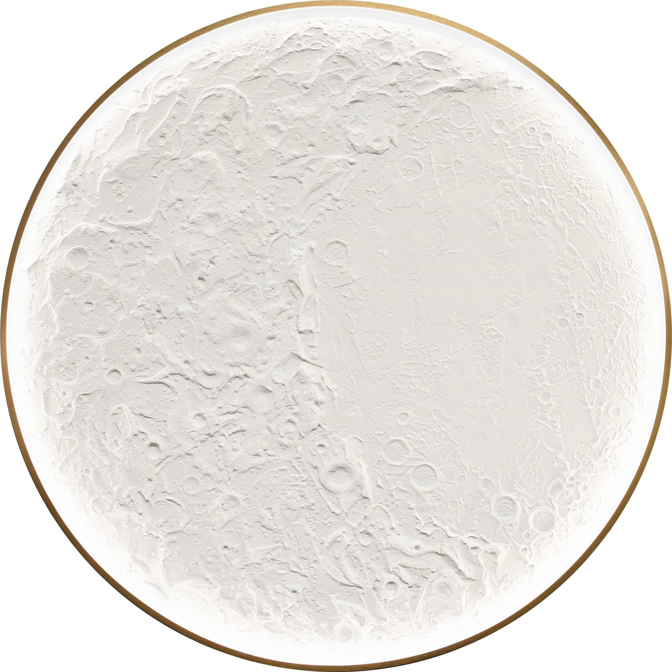 Lunar Relief Hand-Painted LED Canvas in Frame
