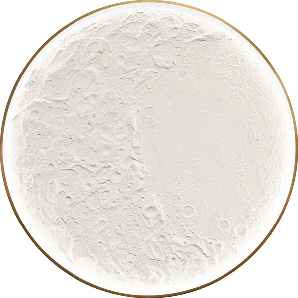 Lunar Relief Hand-Painted LED Canvas in Frame