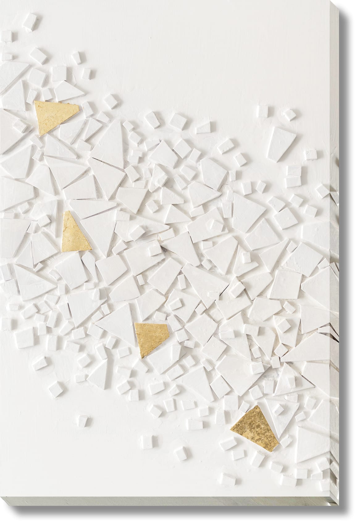 ''Gilded Shards Modern Mosaic'' Hand-painted 3D Canvas