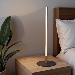 Lámpara de mesa LED Dimond Black con interruptor de encendido y apagado, base redonda de metal