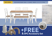 Free 5Pc Accessory Set + Townes Rug + 6Pc Gesthaven Dining Room Package