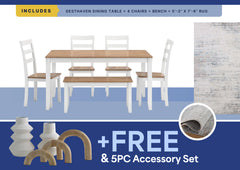 Free 5Pc Accessory Set + Townes Rug + 6Pc Gesthaven Dining Room Package