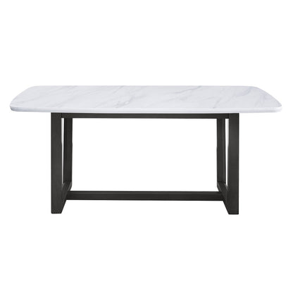 Madan Rectangular Dining Table with Marble Top