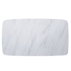 Mesa de comedor rectangular Madan con tablero de mármol