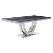 Mesa de comedor rectangular Cambrie de 79" de largo con tablero de mármol