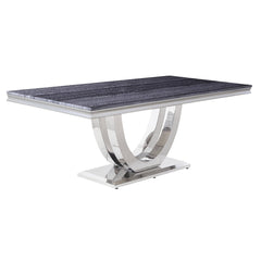 Mesa de comedor rectangular Cambrie de 79" de largo con tablero de mármol