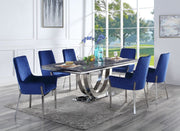 Mesa de comedor rectangular Cambrie de 79" de largo con tablero de mármol