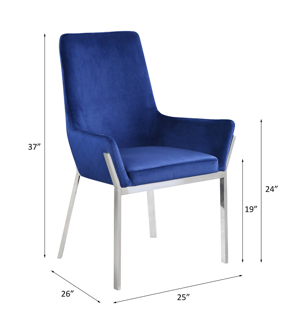 Silla auxiliar Cambrie de terciopelo de 94 cm (juego de 2)