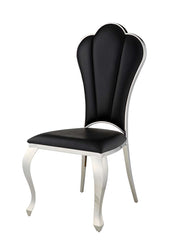 Silla Cyrene tapizada de 109 cm de alto con respaldo festoneado (juego de 2)