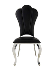 Silla Cyrene tapizada de 109 cm de alto con respaldo festoneado (juego de 2)
